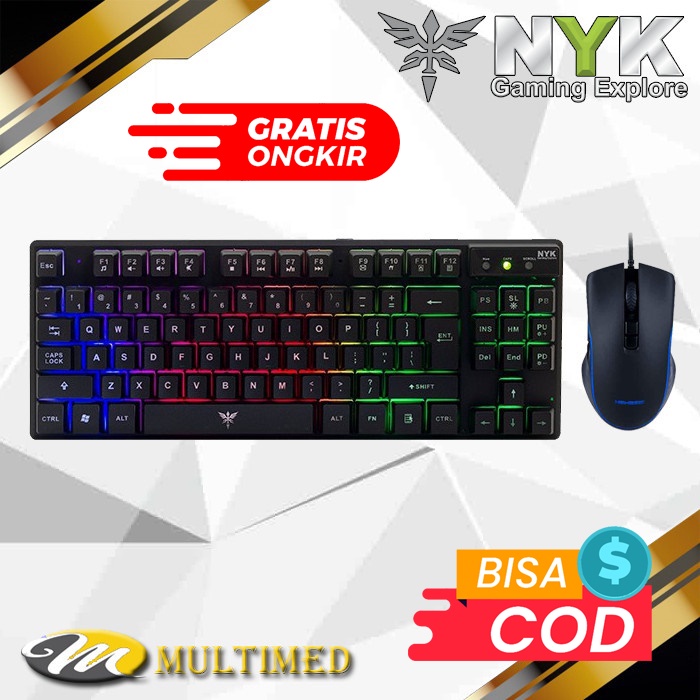 Paket Combo Gaming NYK Keyboard TKL K01 + Mouse HK 200 Original