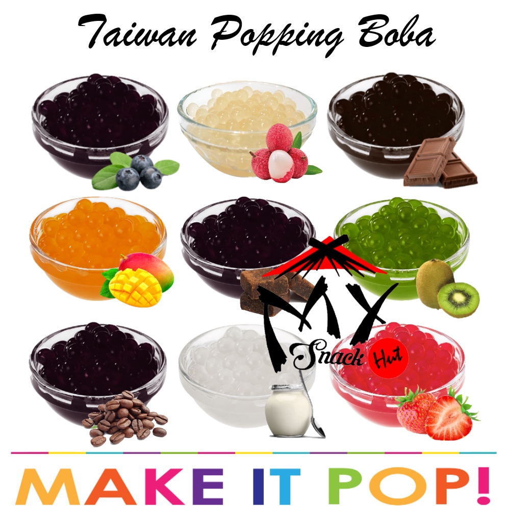 TAIWAN POPPING BOBA 250GR - BURSTING PEARL TOPPING BABEL MINUMAN POP BUBBLE MULUT MELETUS IMPORT