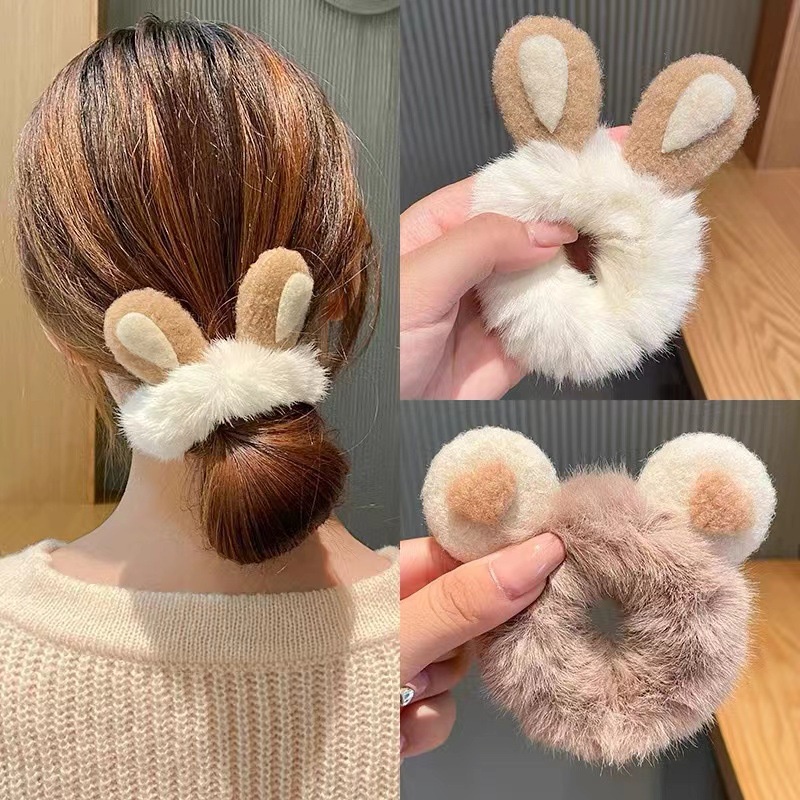 Cute Bunny Ears Ikat Rambut Anak/Dewasa/Hiasan Rambut Bunny