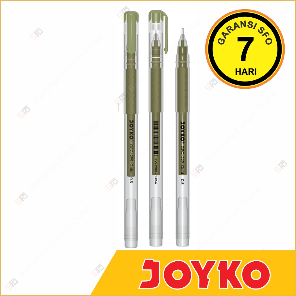 

Pen Gel Warna Emas Joyko GP-299 - Pulpen Premium Color Gold 0.5 mm