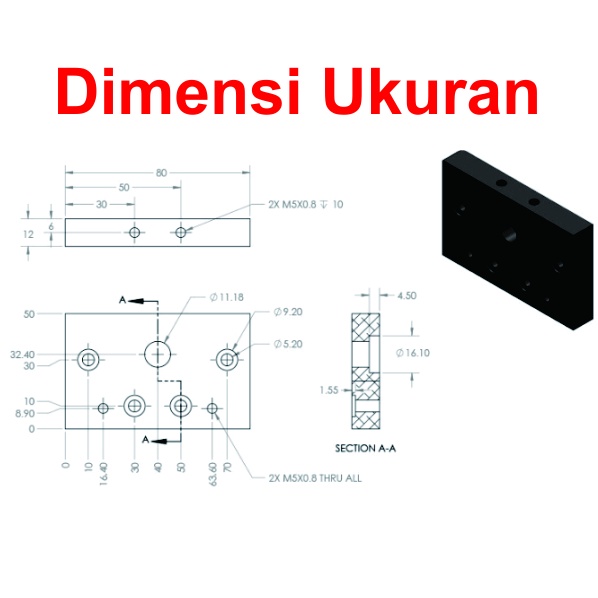 [HAEBOT] End Mount Plate Aluminium Profile C-Beam 4080 Nema 23 T12 CNC Router Milling Gantry Dudukan Z Axis Motor Stepper T12x50x80