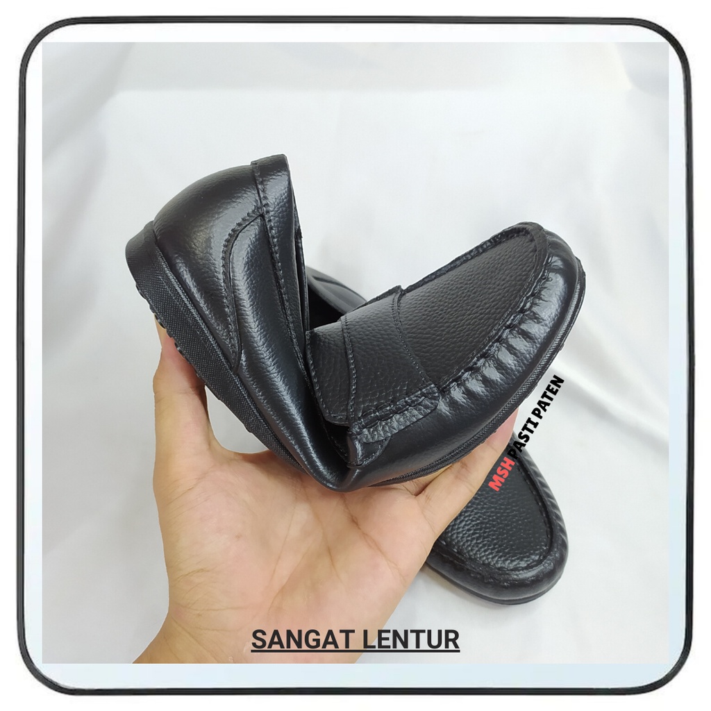 Nexas Sepatu Pantofel Wanita Import Sepatu Hitam Kerja Anti Slip