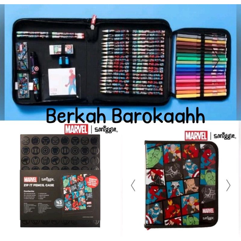 smiggle original/tempat pensil smiggle ori/stationery set Marvel original