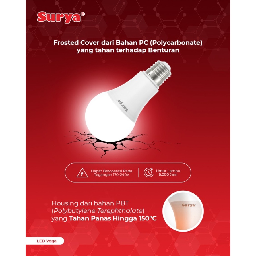 Surya Lampu LED Vega 5/7/9/12/15/18/22 Watt - Putih