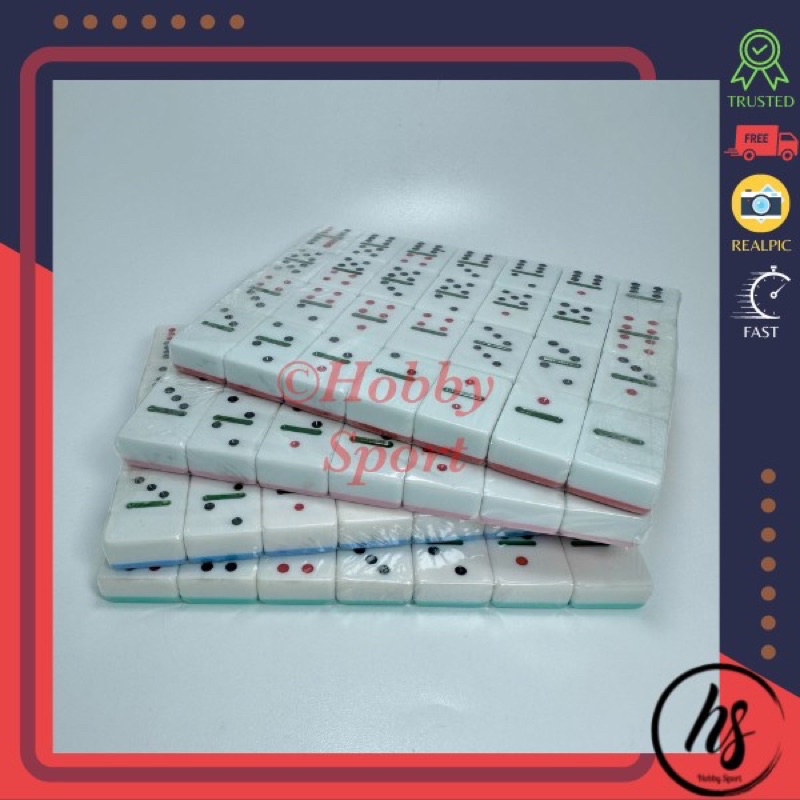 Domino Batu Midi Sedang Akrilik Warna Gaple Set Board Game Dam Mahjong