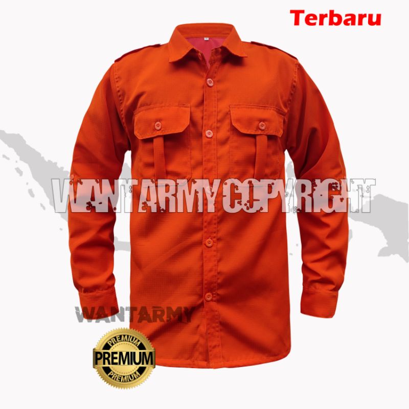 Kemeja tactical orange/Kemeja basarnas/Kemeja bpbd/Baju tactical/Kemeja orange tactical