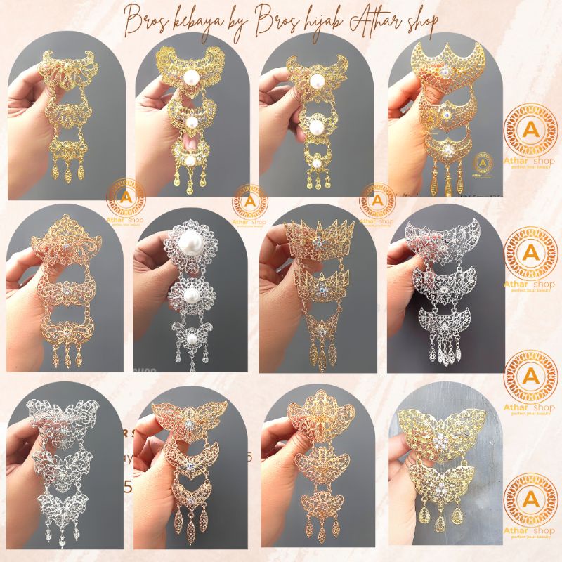 Bros kebaya kutubaru 2 susun /bros kutu baru 2 susun