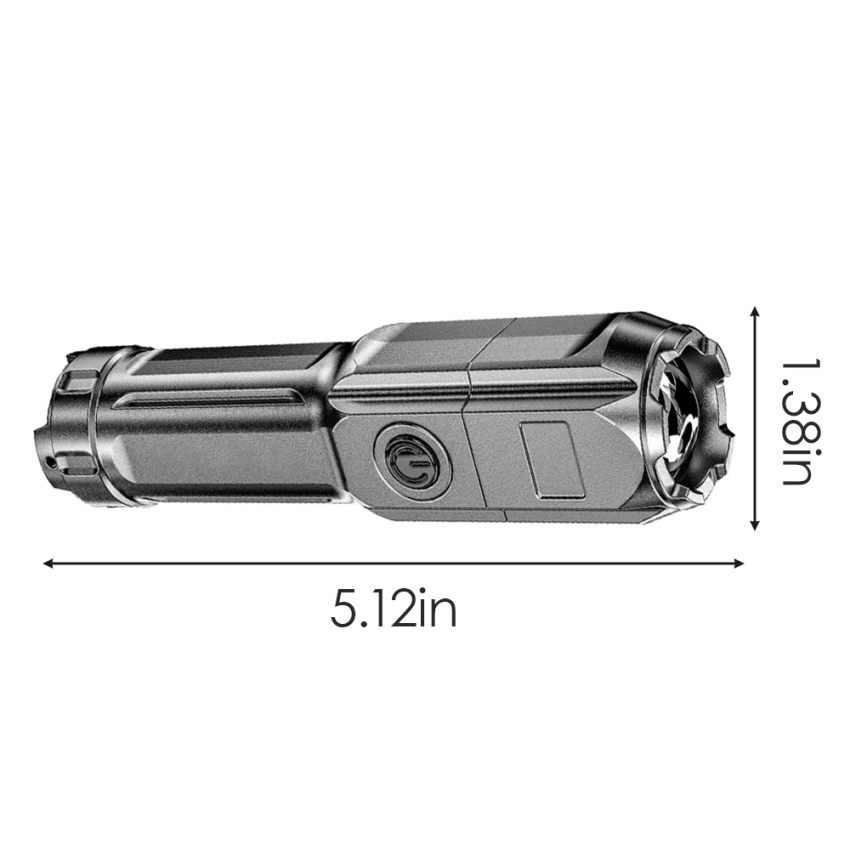 Senter Fokus Cahaya Terang Isi Ulang USB, Senter Rumah Portabel Luar Ruangan, Yang Biasa Digunakan