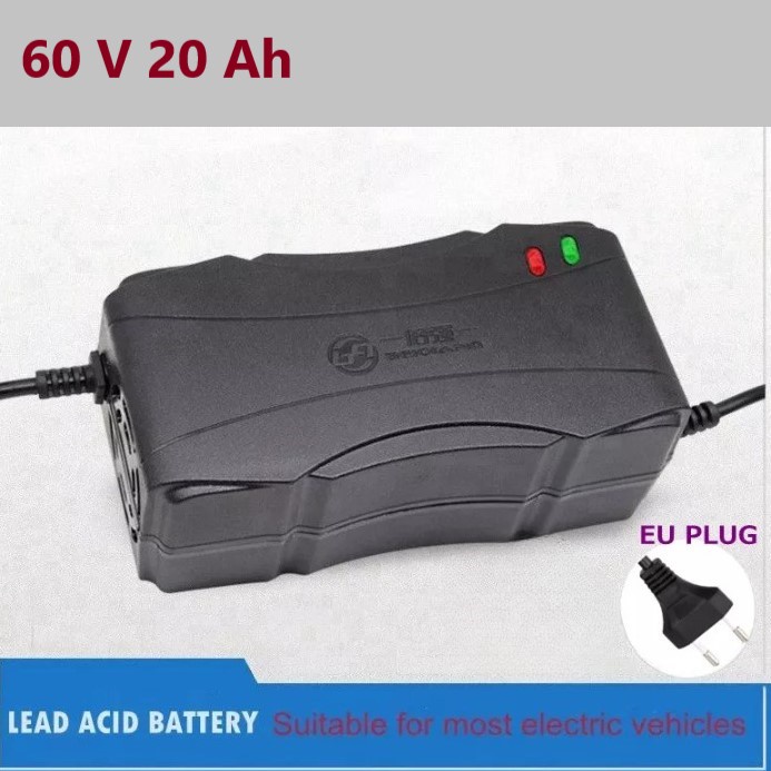 Charger Aki Sepeda Listrik Lead - Acid Battery EU Plug 60V 48V 20Ah - 12Ah - Aksesoris sepeda listrik - charger sepeda listrik - charger aki