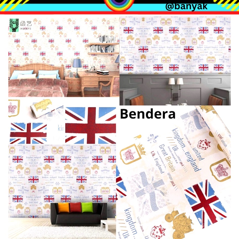 WALLPAPER WALPAPER WALL STICKER STIKER SETIKER DINDING TEMBOK BENDERA INGGRIS ENGLAND KOREA KOREAN STYLE KMK 727 WALLSTICKER WALLSTIKER NORDIC DEKORASI DEKOR DECOR RUMAH MINIMALIS MINIMALIST WELPEPER POT BUNGA DAUN GANTUNGAN UNTUK CAFE KEKINIAN AESTHENTIC