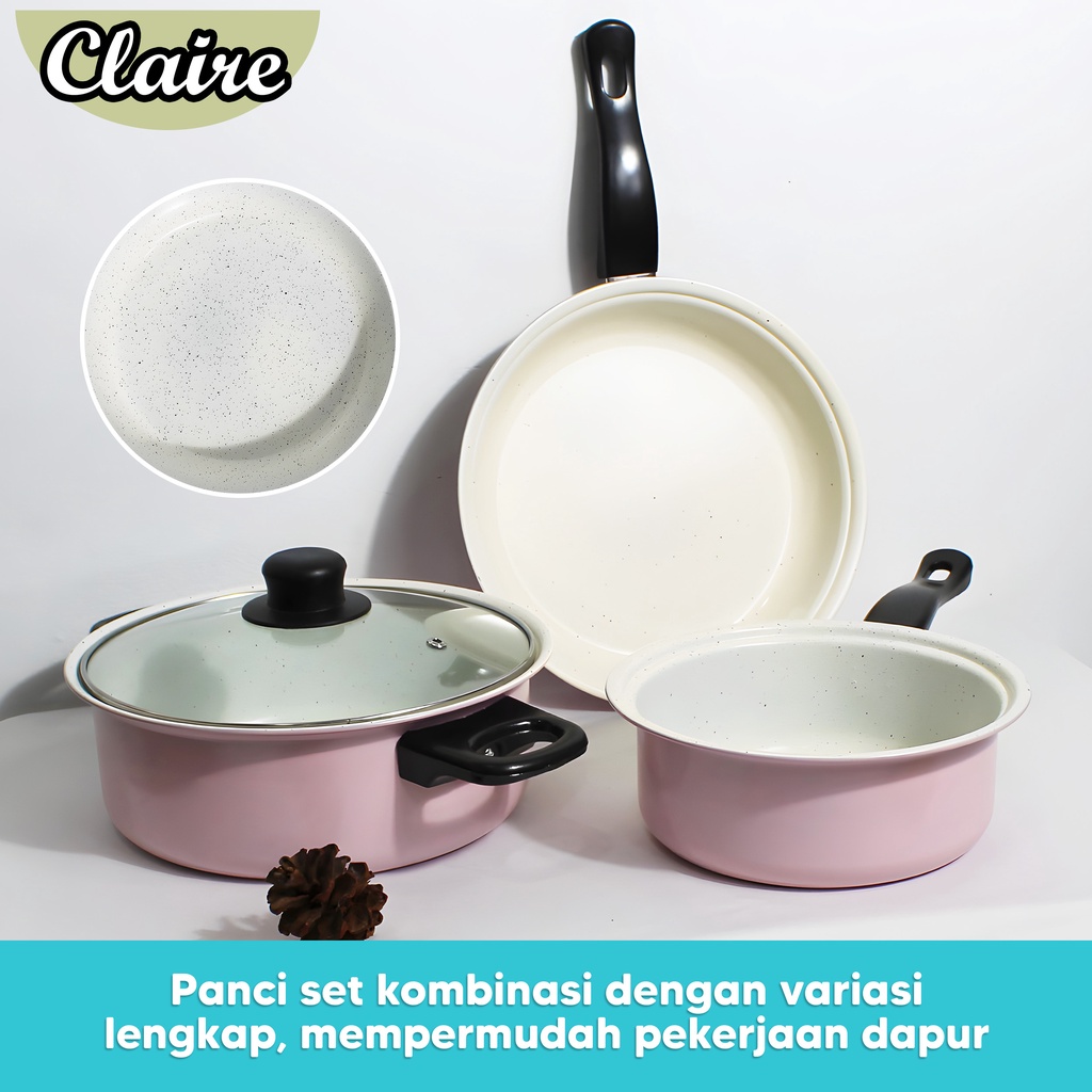 Panci Set 3 Pcs /  Fry pan / Sauce pan / Milk pot