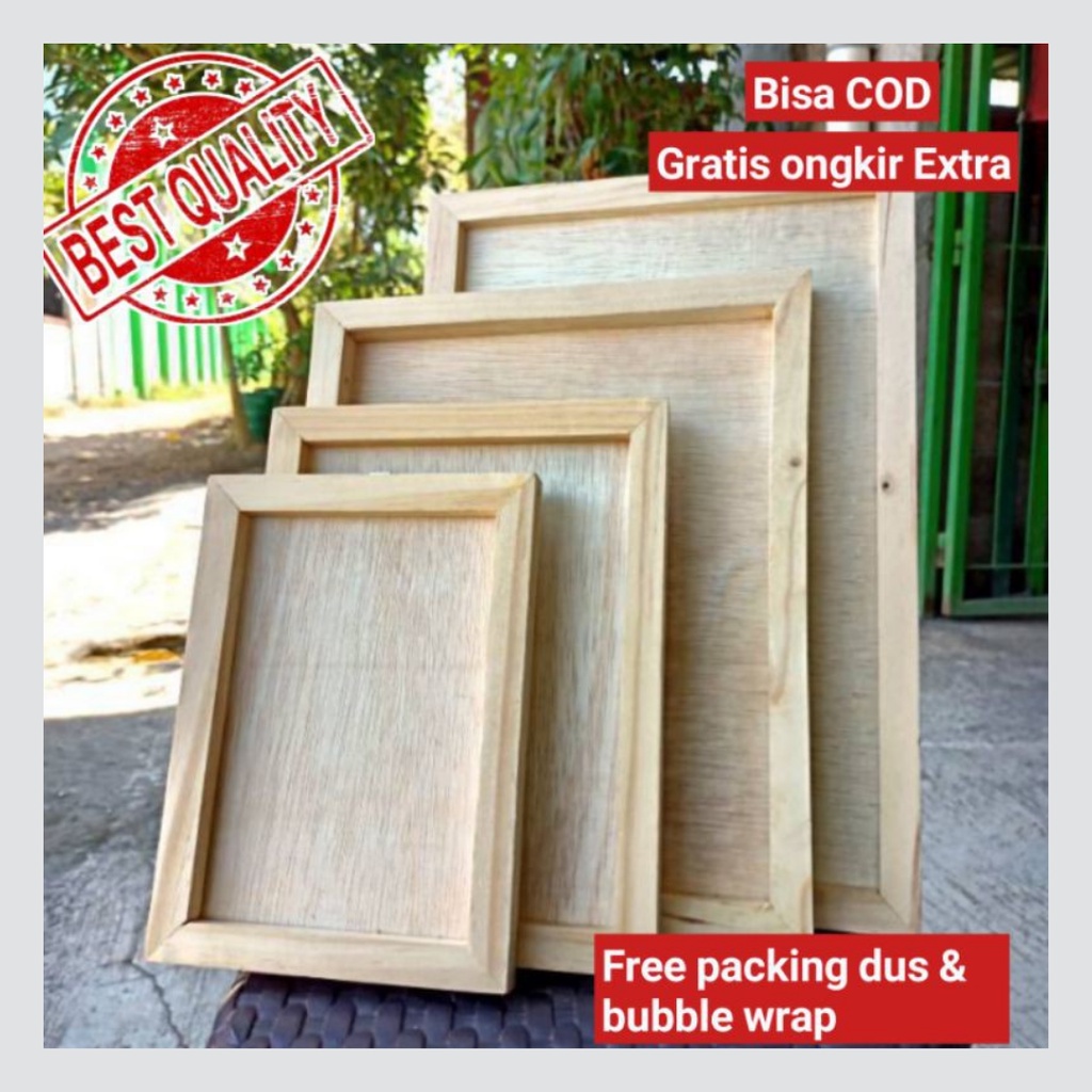 Pigura Kayu Tanpa Kaca | Bingkai Kayu | Frame Kayu | Pigura Foto | Frame Foto | Bingkai Foto