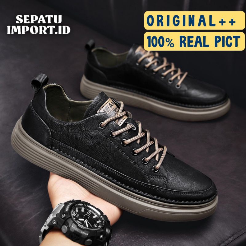 Sepatu Pria Sneakers Import  Browner Kulit - Spatu Olahraga Running Pria Keren - Cassual Shoes - Sep