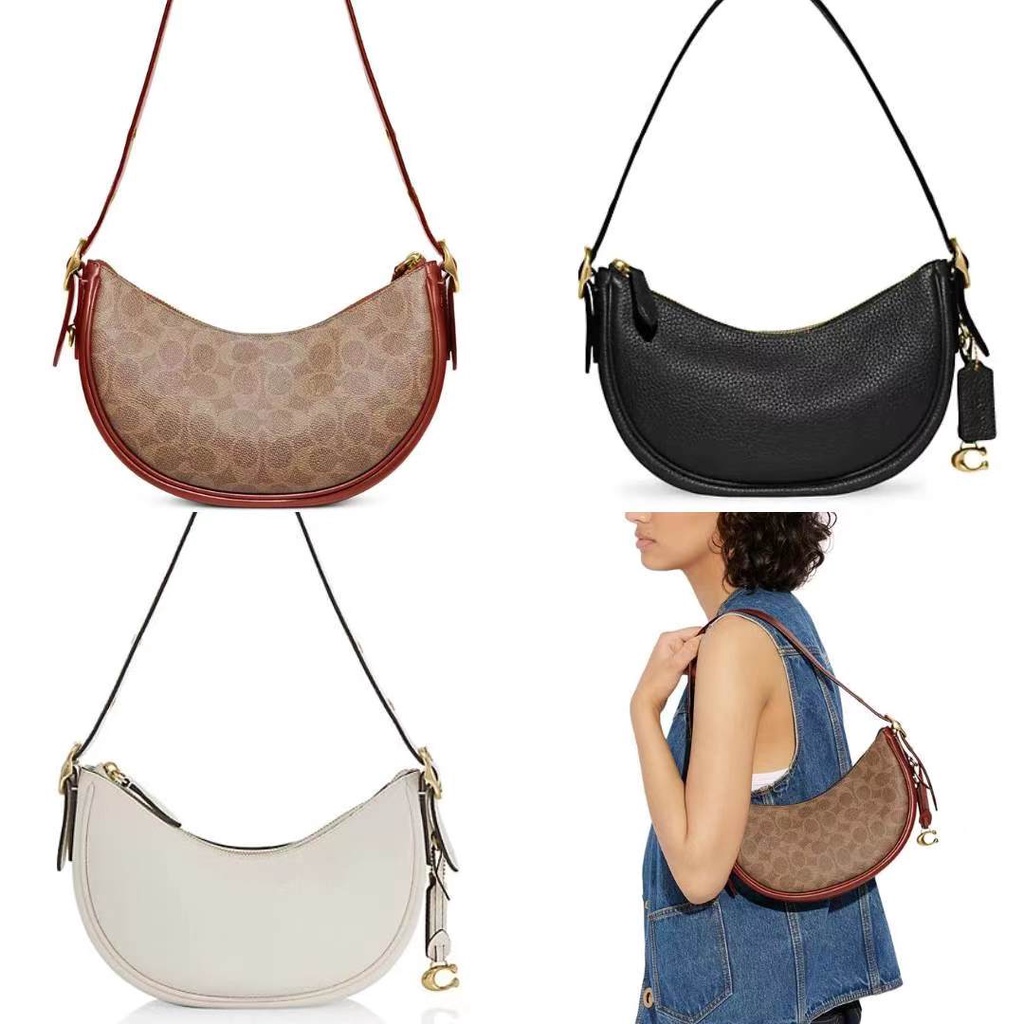 [Instant/Same Day]CC440 CC439 coach luna Crescent shape Ms. Single shoulder bag handbag  440  439 byb
