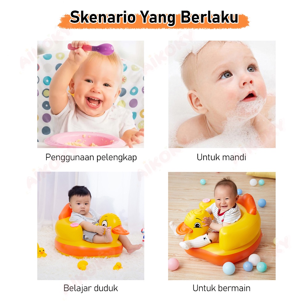 AIKOKY Sofa tiup bayi belajar duduk musik Baby Chair Sofa Kursi Makan Bayi Model Tiup Bebek Dengan Music Musik Bebek Duduk