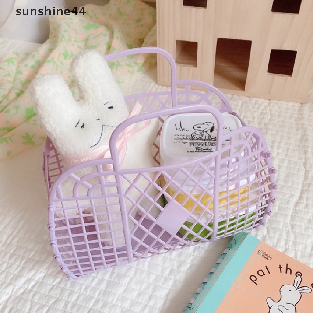 Sunshine Detachable Shower Basket Keranjang Mandi Plastik Bathroom Hollow Wash Storage Basket.