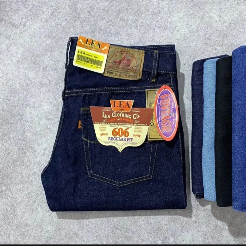 CUCI GUDANG / Celana Jeans Panjang Pria / Celana Panjang Original Denim / Celana Panjang Jeans Pria Standar Lea 606 Original / Celana Panjang Pria Standar / Bonus Dompet