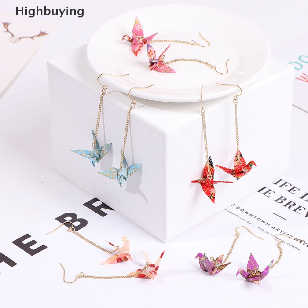 Hbid Anting Kranich Origami Miniblings Burung Bangau Faltkunst Senbazuru Paper Glory