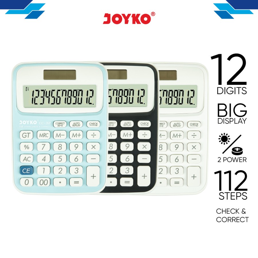 

(1 Biji) Kalkulator Joyko CC-32 12 Digits Check Correct / Calculator Joyko CC32 12 Digits Check Correct / Joyko CC 32