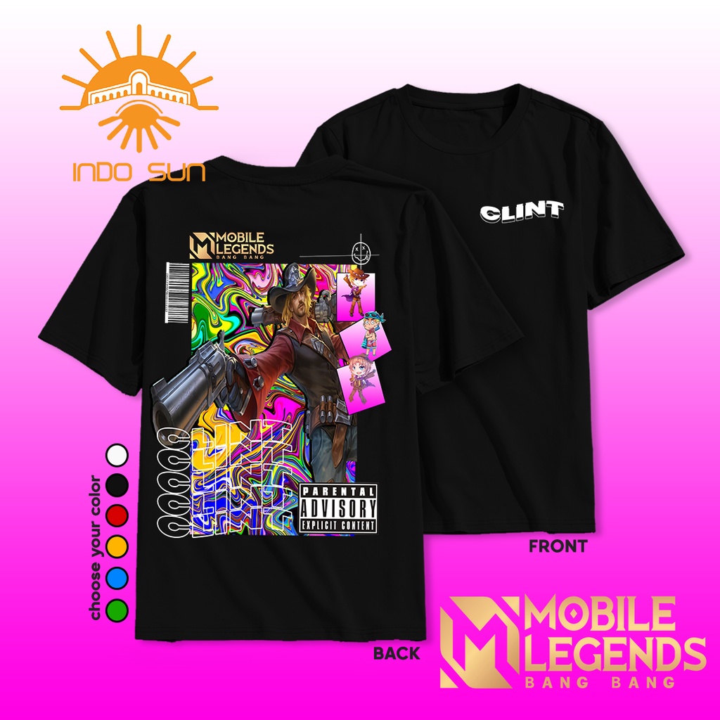 KAOS MOBILE LEGENDS HERO CLINT - KAOS MOBILE LEGENDS TERBARU - KAOS MOBILE LEGENDS BISA COSTUM - KAO