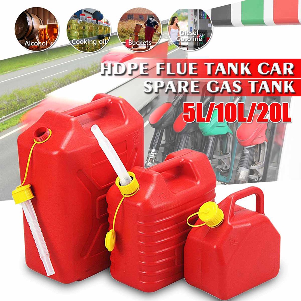 Tangki Bahan Bakar Kaleng Bensin Plastik Kaleng Bensin Mobil Jerry Can Mount Motorcycle Jerrycan Kaleng Gas Wadah Bahan Bakar Minyak Bensin Tabung 5L / 10L / 20L