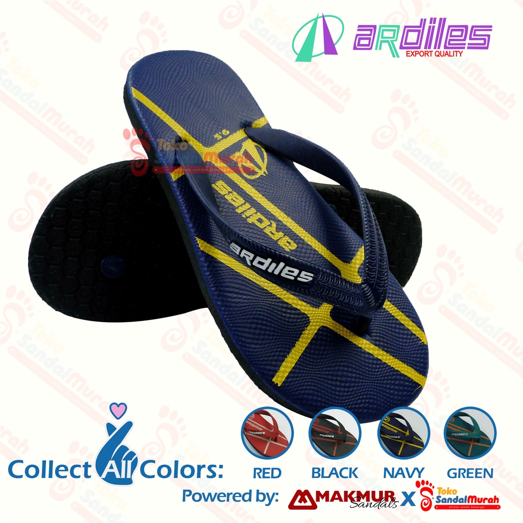 Toko Sendal Murah - Sandal Jepit Karet Cowo Cewe / Sandal Jepit Ardiles 9 - 10.5 / Sandal Casual Kekinian Orginal [Toko Sendal Murah M 03 Ardiles Rute]