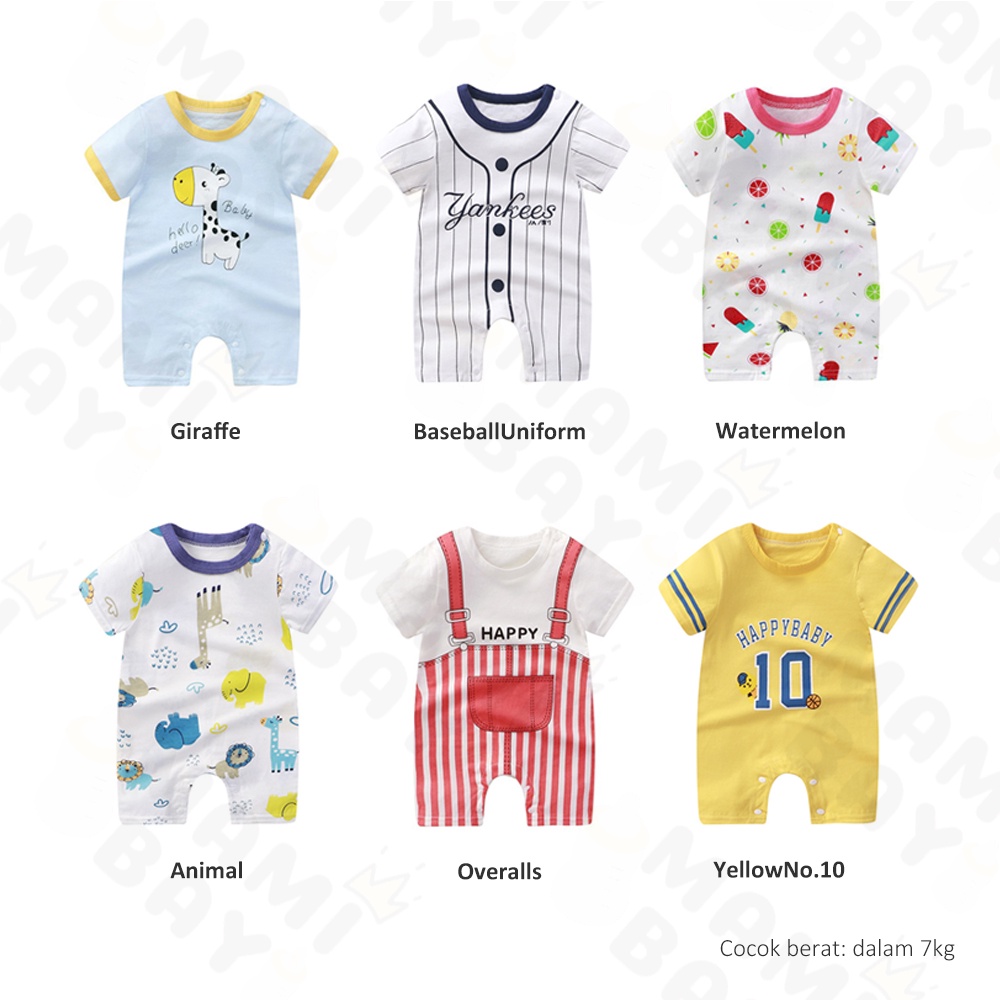 OKEYI Jumper bayi 0-6 bulan/Romper Baju Bayi/Jumper Pendek Bayi Newborn