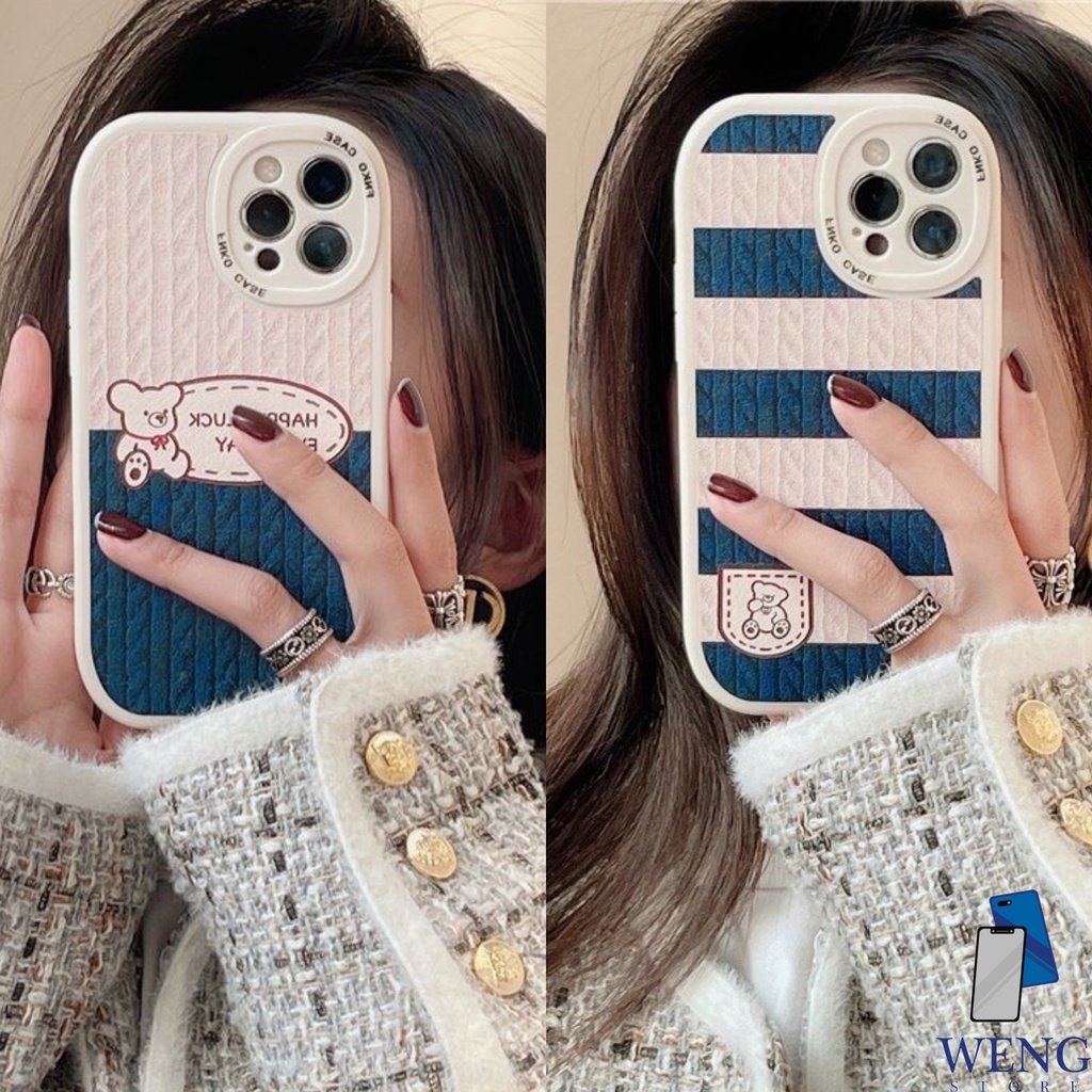 Fnko Case Oval Motif Strip Bear For Viv Y35 Y16 Y22 Y91 Y93 Y95 Y01 Y1S Y20S Y91C Y15 Y12 Y17 Y20 Y20S Y12S Y15S Y30 Y50 Y30I Y02
