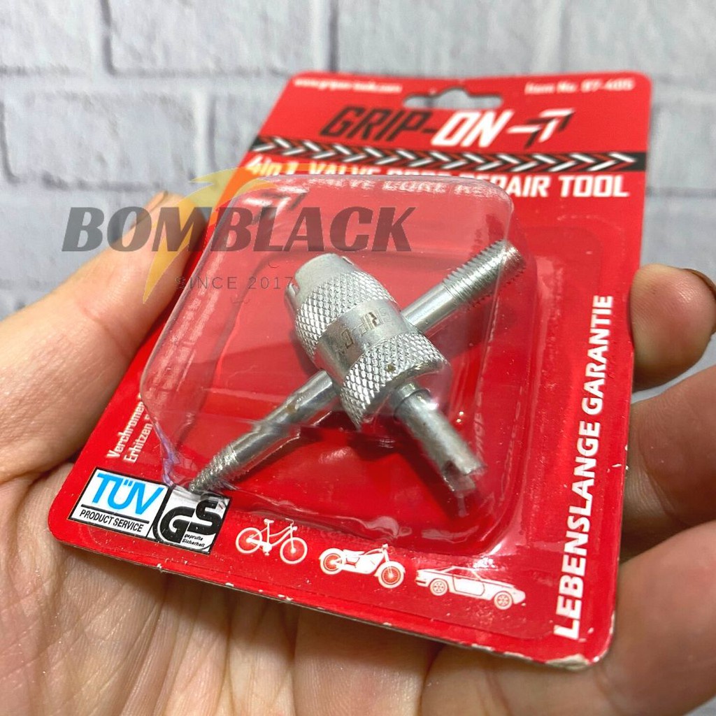 GRIP ON Alat Buka Pentil Ban Roda Motor 4 in 1 Valve Core Repair Tool