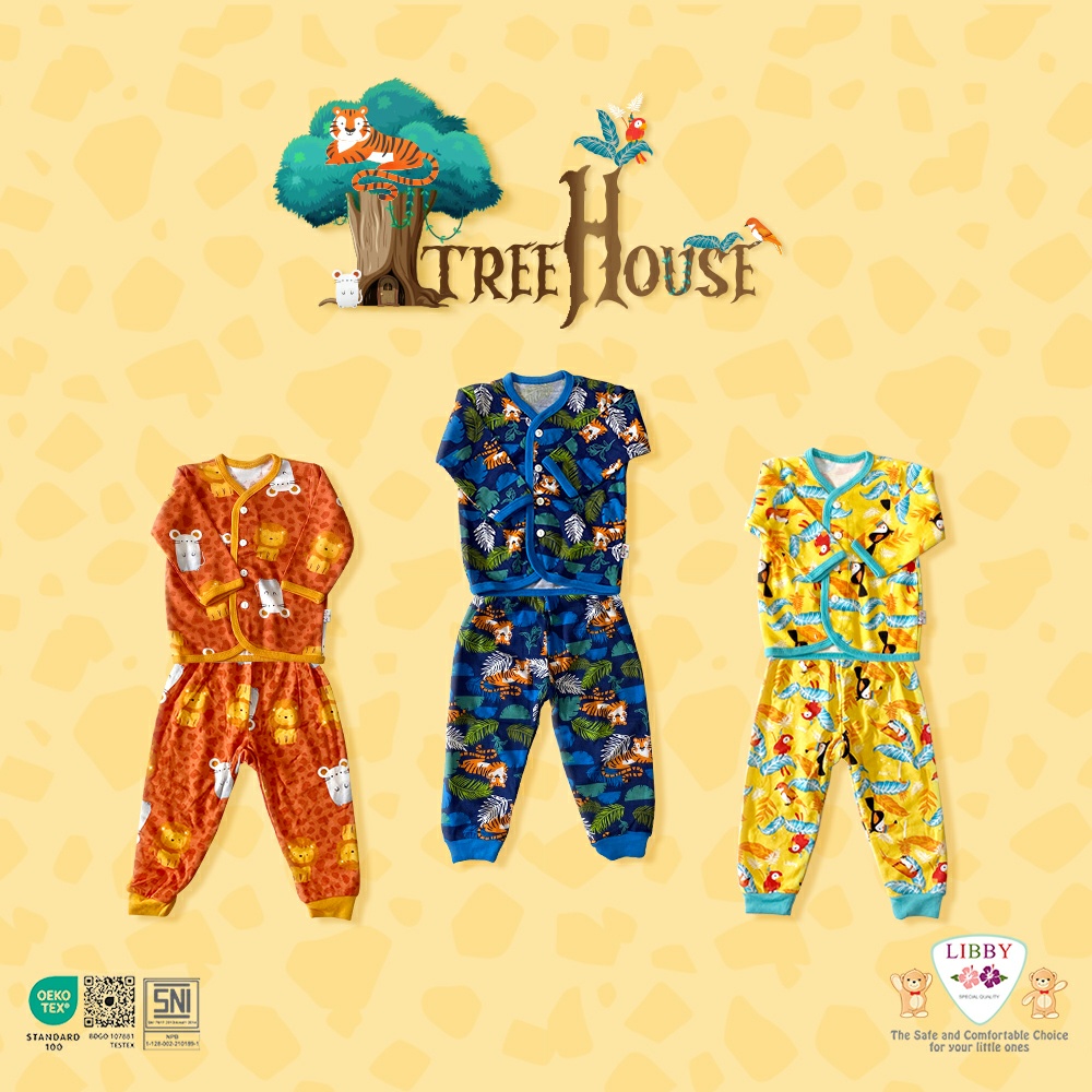 LIBBY BABY -Motif Tree House Setelan Panjang