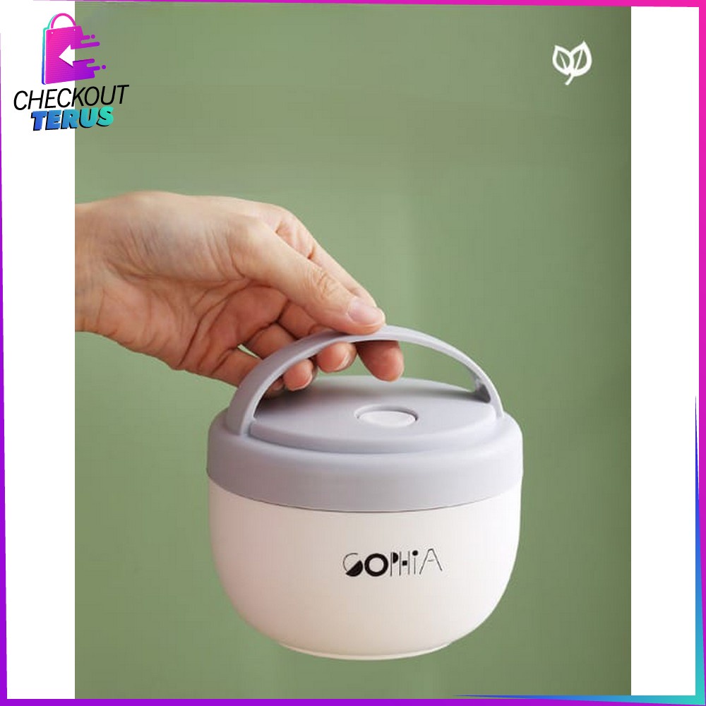 CT C702 Tempat Makan Bubur Kotak Bekal Sup Portable BPA FREE 560ML Bentuk Mangkok Dengan Pegangan Anti Tumpah