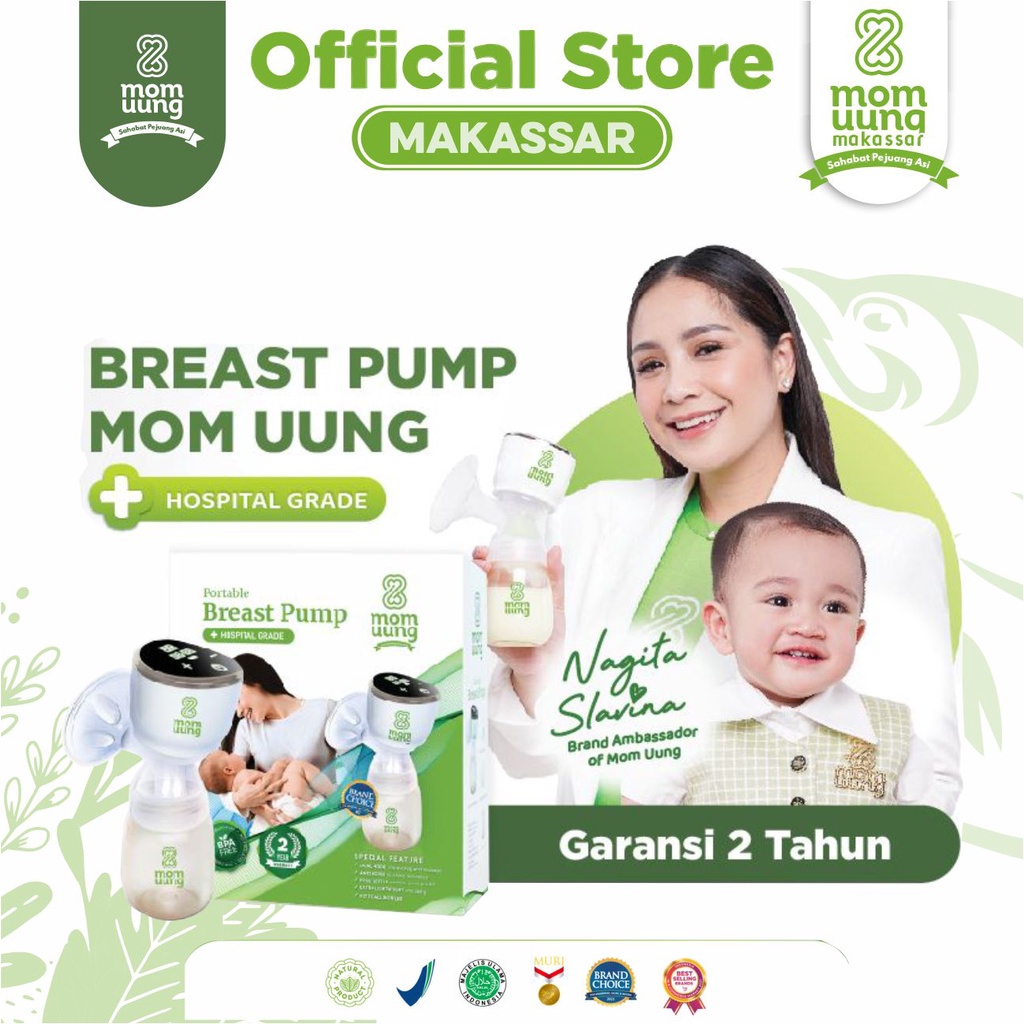 MOM UUNG BREASTPUMP / POMPA ASI PORTABLE DUAL MODE / MODE PIJAT HISAP / GARANSI 2 TAHUN / HOSPITAL GRADE / MOMUUNG MAKASSAR