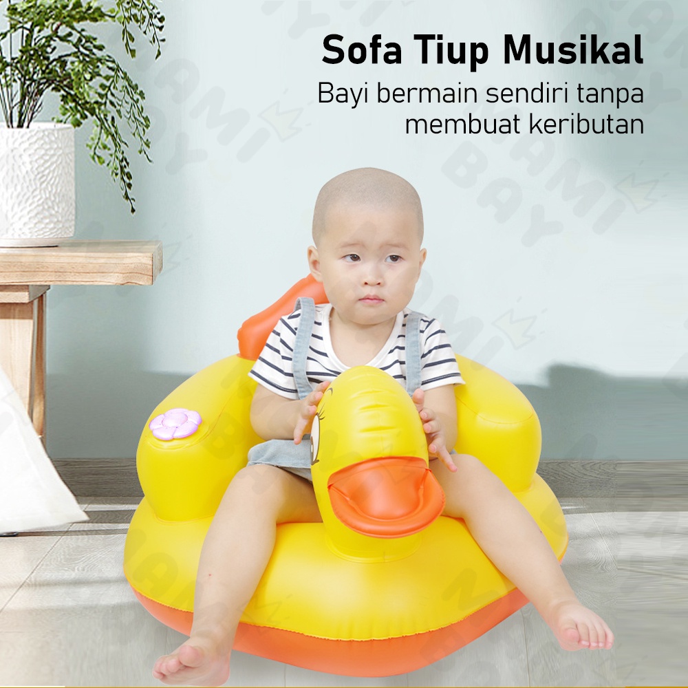 OKEYI Sofa tiup Sofa Kursi Makan Bayi Belajar Duduk musik Baby Chair dapat digunakan saat makan dan saat mandi