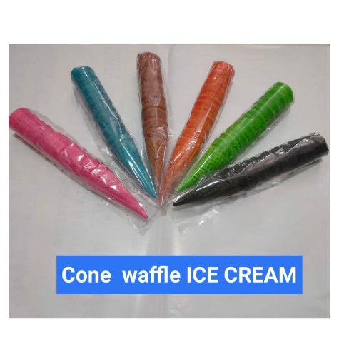 

Ready 5 pack CONE CORNELLO WAFFLE ICE-CREAM WARNA WARNI PP