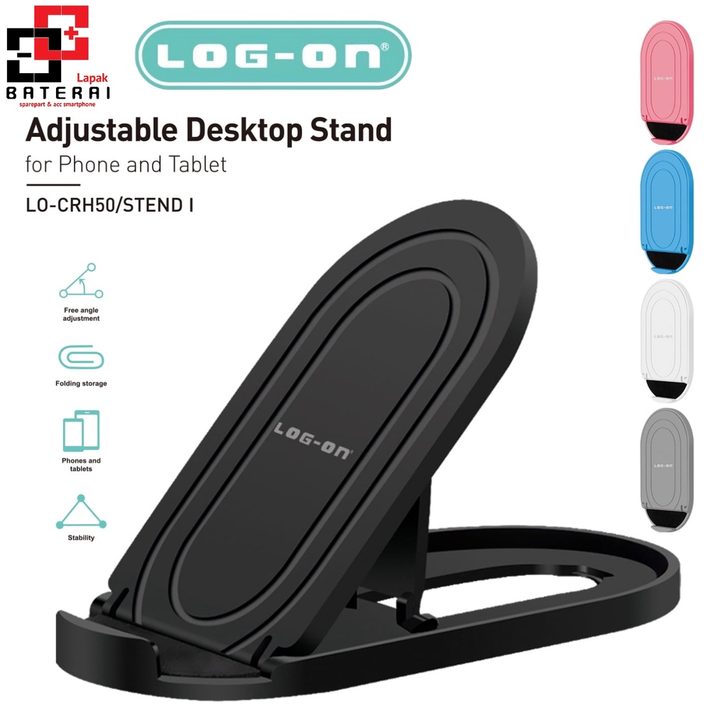 LOG - ON CRH50 STEND Holder HP | Stand HP | Dudukan Handphone Murah Berkualitas Kokoh Plastik ABS