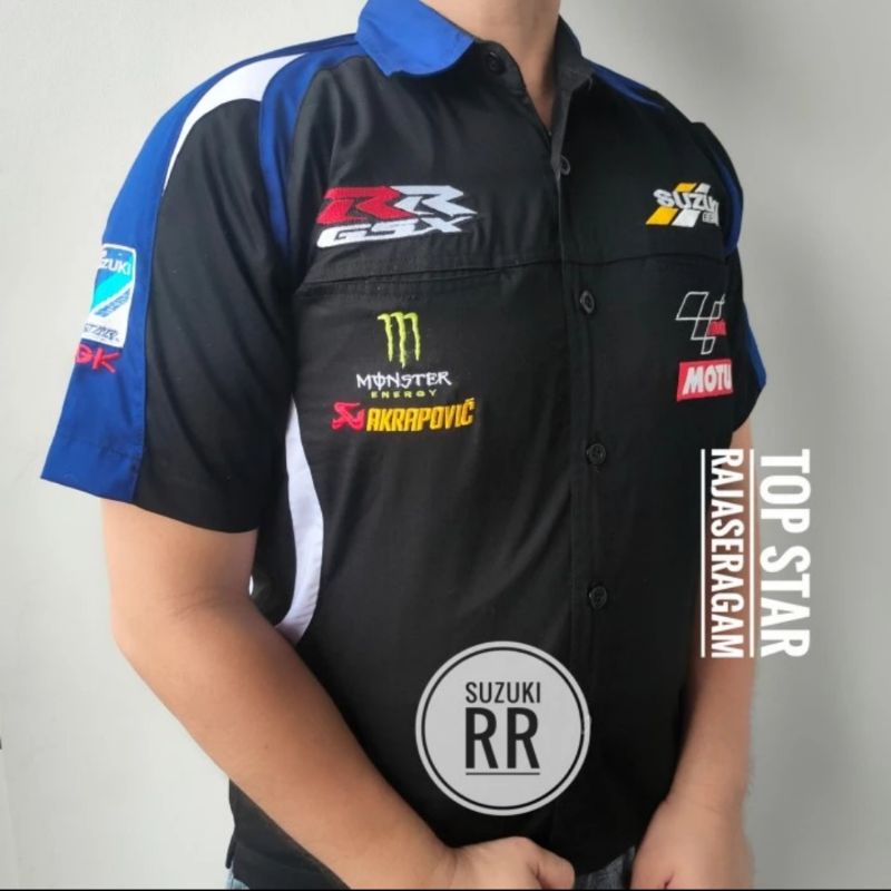 Baju Kemeja Otomotif Suzuki Motor RR GSX Komunitas Moto GP Seragam