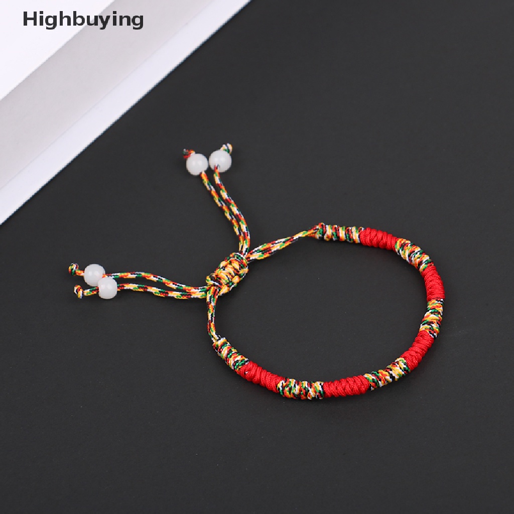 Hbid Gelang Tenun Merah Beruntung Bermutu Tinggi Buatan Tangan Budha Simpul Tali Gelang Tibet Infinity Pesona Perhiasan Hadiah Glory