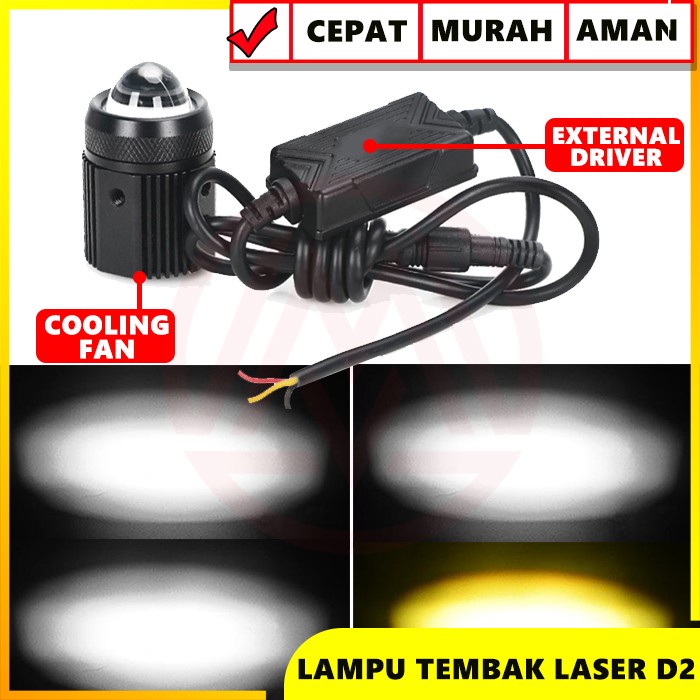 Lampu Tembak Laser Motor Mobil Led D2 Mini 2 Warna Laser Foglamp 30W