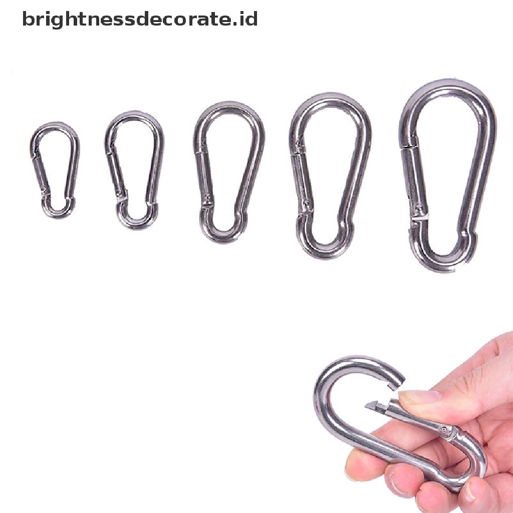 [Birth] 304gantungan Kunci Kait Snap Carabiner Pegas Stainless Steel Quick Link Lock Buckle [ID]