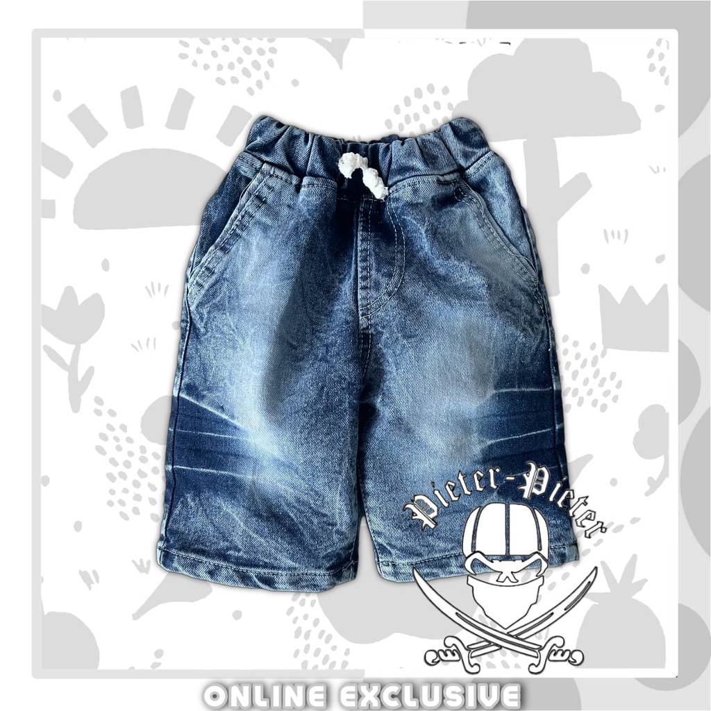 celana jeans pendek anak cowo cewe model shortline bahan stretch mulur elastis