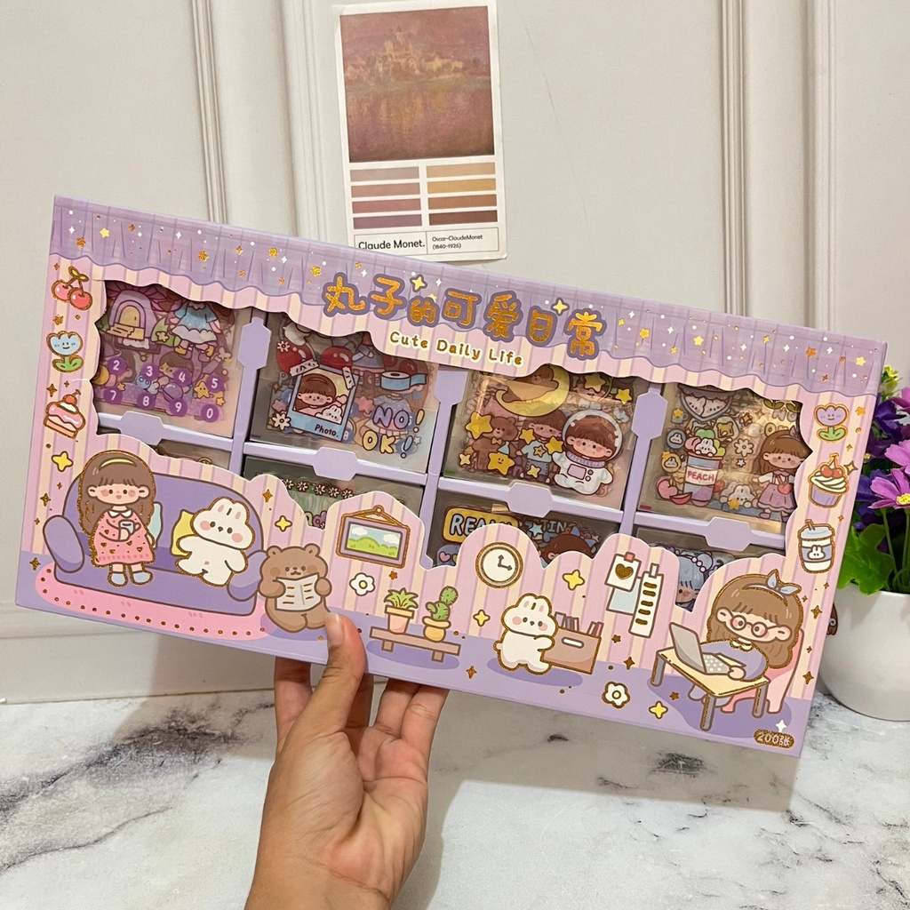 BOX STICKER SENMU ISI 200 LEMBAR MOTIF SUPER CUTE LUCU LIMITED EDITION PAKET STIKER ISI 200 GAMBAR SWEET LITTLE GIRL PERLENGKAPAN HIASAN GIFT SPECIAL READY COD