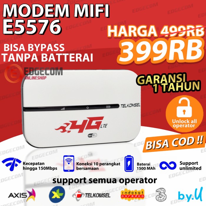 Produk Terbaru Mifi Modem Wifi E5576 4G Lte Unlock All Operator Support Bypass