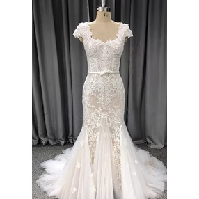 GAUN PENGANTIN  PERNIKAHAN  KAIN PUTIH MODIS UNTUK GAUN PENGANTIN  GAUN RENDA MERMAID