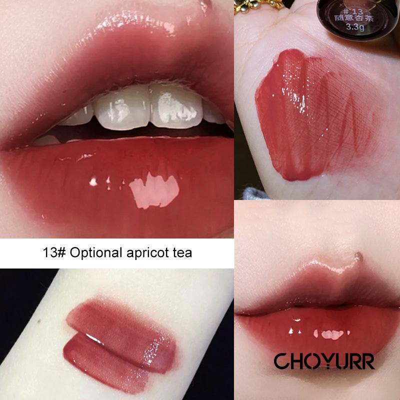 【COD】LipGloss Korean Lip Gloss Water LipGloss Mirror Transparan Lip Gloss Cahaya Air Dudu Bibir Lip Tint Gaya Retro-CH