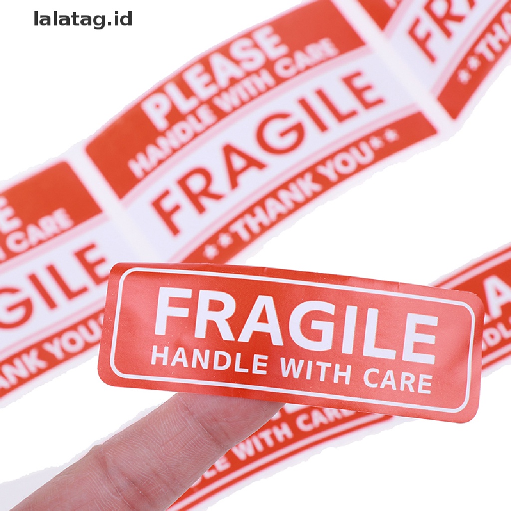 [lalatag] 1000pcs Stiker Fragile Dan Pegangan Dengan Perawatan Untuk Pengiriman Mailing Handle Sticker [ID]