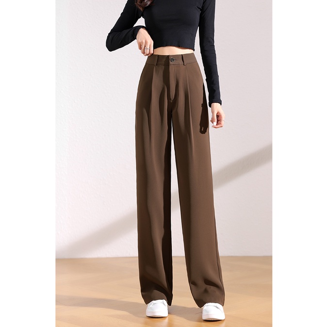 Coklat Highwaist Celana Kulot Wanita Loose Korea Style