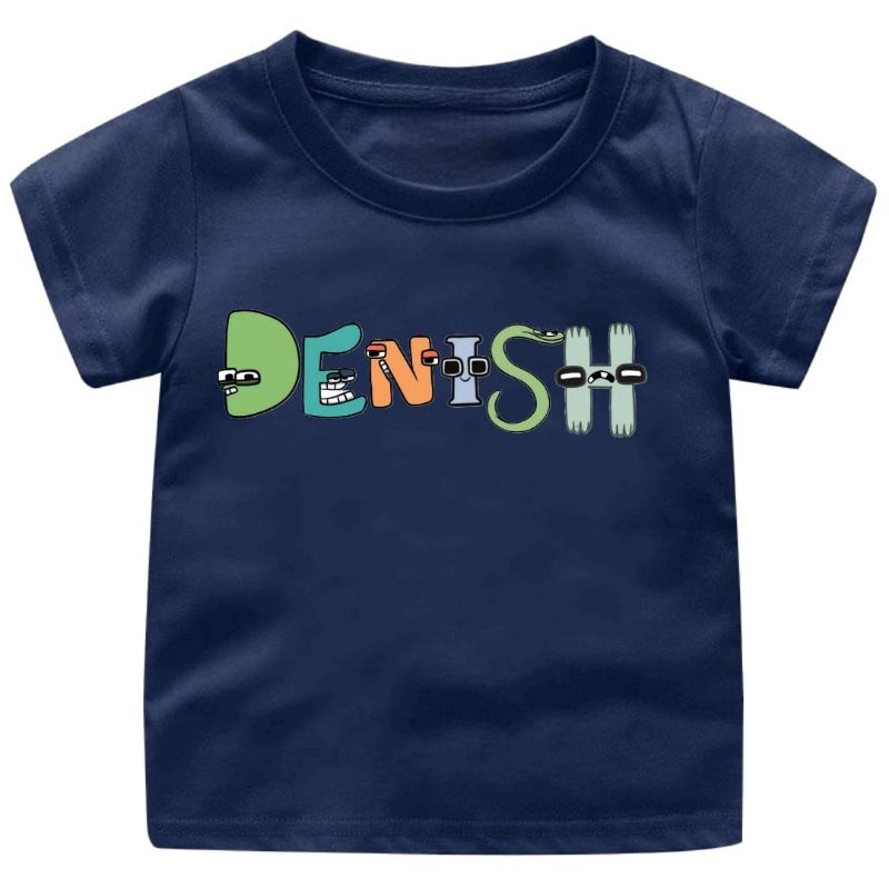 CUSTOM NAMA ANAK DENGAN Huruf Alphabet lore series/kaos anak alphabet lore costum nama