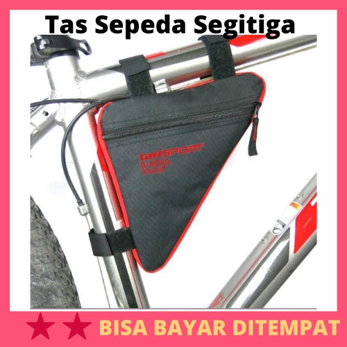 Tas Sepeda Segitiga Nylon Waterproof / Tas Sepeda Sepedah Sepedaan Sepedahan Depan Tengah Jok Bawah 