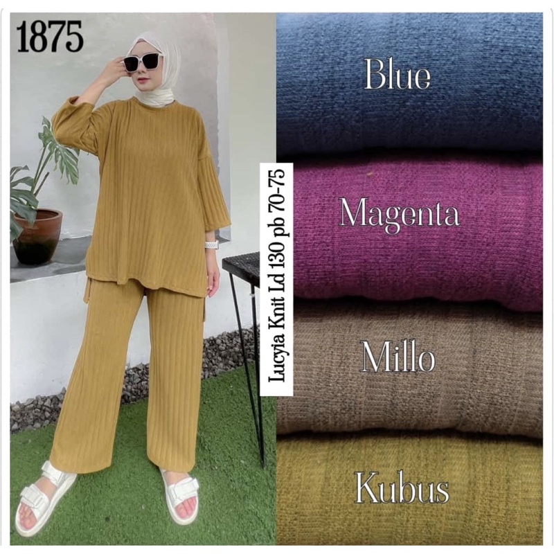 setcel wanita tunik setelan celana wanita oversize setelan wanita jumbo kaos knit