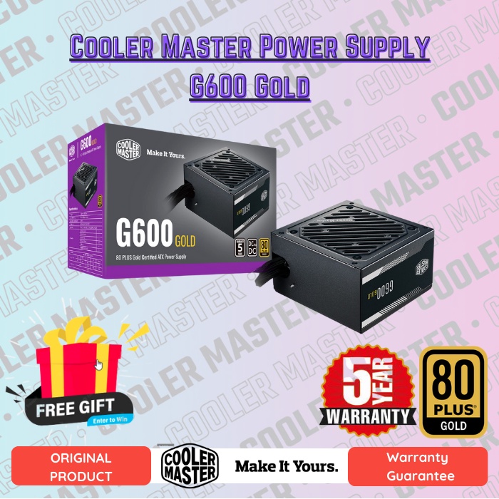 PSU Cooler Master 600 Watt Power Supply PC G600 Gold